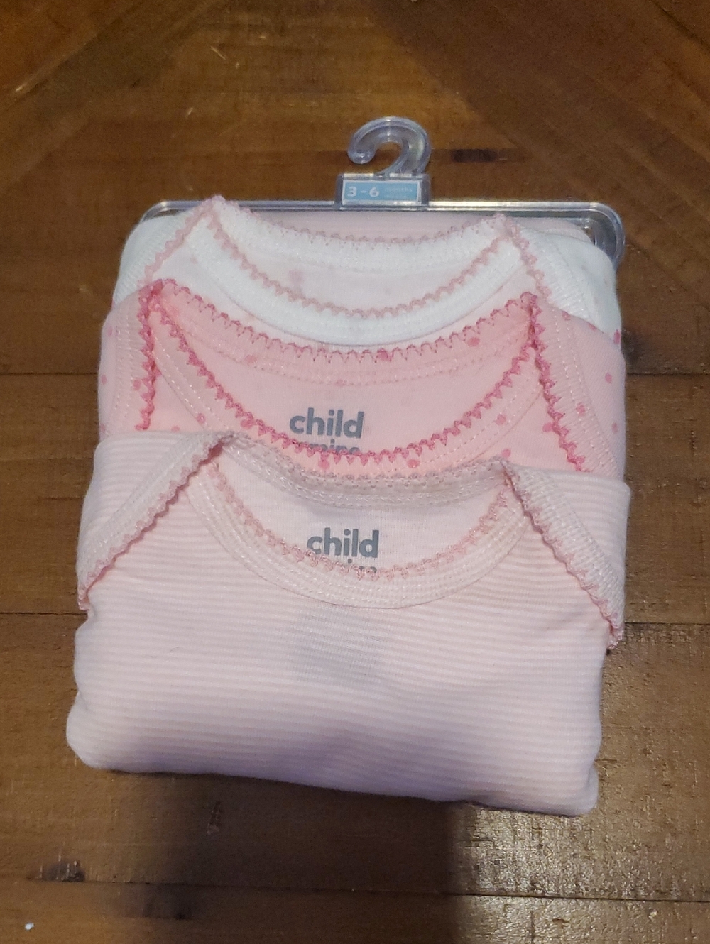 child of mine Pink & White 3-Pack Baby Bodysuits